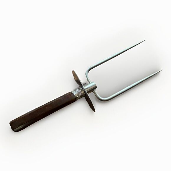 Vintage Meat Carving Fork Bakelite Handle Stainless Steel 10" Prongs Serving MCM - Picture 2 of 8